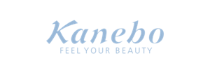 A soft, blue color of text which reads, “Kanebo” and “FEEL YOUR BEAUTY”.