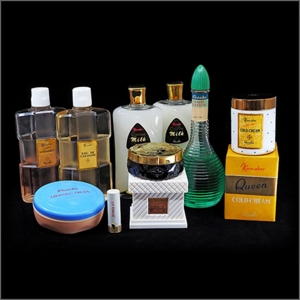Original packaging of many different Kanebo cosmetic products used in the Antarctic expedition.