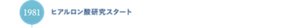 1981年ヒアルロン酸研究スタート