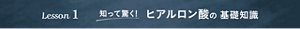 Lesson 1 知って驚く!ヒアルロン酸の基礎知識