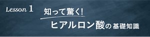 Lesson 1 知って驚く!ヒアルロン酸の基礎知識