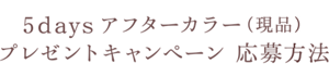 5daysアフターカラー(現品) プレゼントキャンペーン 応募方法