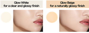 Glow White for a clear and glossy finish 00 Pure Waves Glow Beige for a naturally glossy finish 01 Moon Waves
