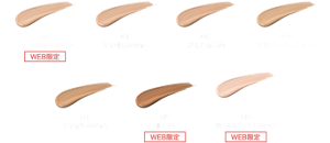00 明るく透明感のある色 WEB限定 01 やや明るめの色 02 標準的な色 03 ややベージュよりの色 04 やや濃いめの色 05 小麦色の色 WEB限定 06 明るいピンクよりの色 WEB限定