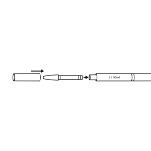 Illustration showing how to insert and attach a refill