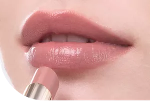 Close-up of a lip wearing Moisture Intense Lipstick in shade MI01 Calm Beige