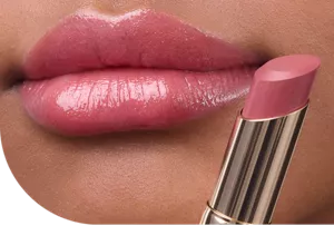 Close-up of a lip wearing Moisture Intense Lipstick in shade MI06 Grace Rose