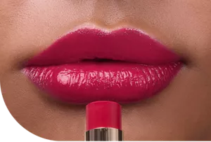 Close-up of a lip wearing Moisture Intense Lipstick in shade MI12 Cassis Red