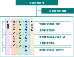花王の総合開発力を示す図