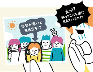 客観的に見た時の姿勢のイメージ