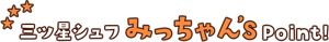 三ツ星シュフみっちゃんずポイント