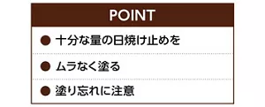 日焼け止めの上手な使い方ポイントの図