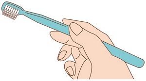 図:歯ブラシの持ち方のイラスト
