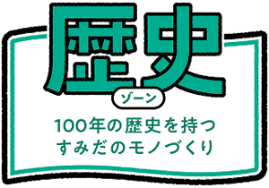 歴史ゾーン100年の歴史を持つすみだのモノづくり