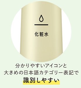 分かりやすいアイコンと大きめの日本語表記で識別しやすい