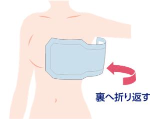 【消臭パッドの胸部へのあて方イメージ】