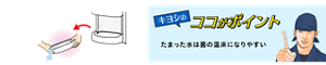 キヨシのココがポイント たまった水は菌の温床になりやすい