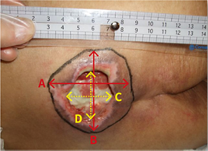 ポケットの計測をしている写真