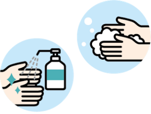 手指消毒のイラスト
