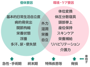 褥瘡発生の概念図。