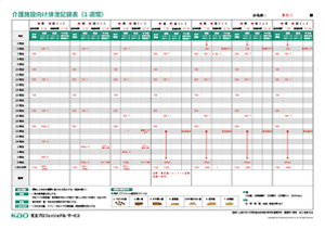 介護施設向け排泄記録表の記入例3