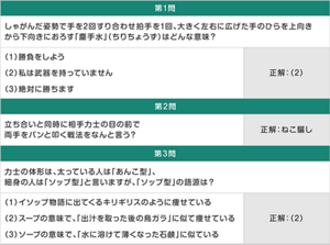 相撲をテーマにしたクイズのイラスト