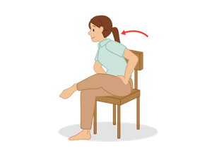 背筋を伸ばした状態で上半身を前に傾けている様子のイラスト