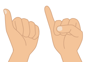 右手の小指を立て左手の親指を立てるイラスト