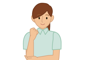 左手で右肘を触るイラスト