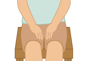 両手でももを触るイラスト