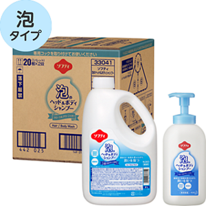 「ソフティ 泡のヘッド&ボディシャンプーの製品画像。泡タイプ。
