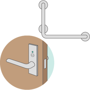 トイレのレバーハンドルや手すりのイラスト