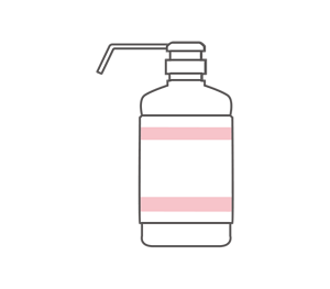 手指消毒剤のボトルのイラスト