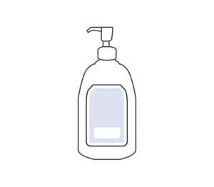 手指用の保湿ローションまたは保湿クリームのボトルのイラスト