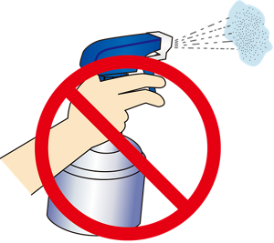 洗浄剤の使用を中止することを表したイラスト