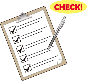 チェックリストを使用しての検品のイメージイラスト。