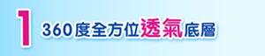 1 360度全方位透氣底層
