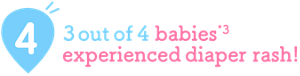 4. 3 out of 4 babies*3 experienced diaper rash!