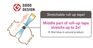 Stretchable roll up tape! Middle part of roll-up tape stretchs up to 2x! ※ Not blue in actural product