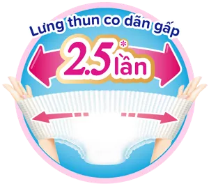 Lưng thun co dãn gấp 2.5* lần