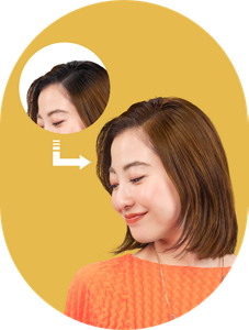 The image after coloring the hair with CLEAR BROWN.