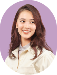 The image after coloring the hair with PINK BROWN.