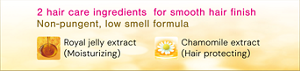2 hair care ingredients for  smooth hair finish Non‐pungent, low smell formula