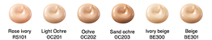 Rose ivory RS01 Light Ochre OC201 Ochre OC202 Sand ochre OC203 Ivory beige BE300 Beige BE301