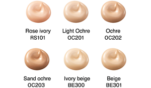 Rose ivory RS01 Light Ochre OC201 Ochre OC202 Sand ochre OC203 Ivory beige BE300 Beige BE301