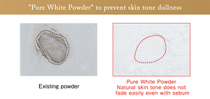 "Pure White Powder" to prevent skin tone dullness. Existing powder. Pure White Powder Natural skin tone does not fade easily even with sebum.