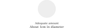 Adequate amount About 1cm in diameter