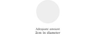 Adequate amount 2cm in diameter