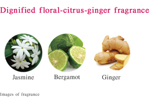 Dignified floral-citrus-ginger fragrance