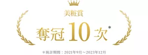 美粧賞 奪冠 10 次 *統計期間: 2021年9月~2023年12月